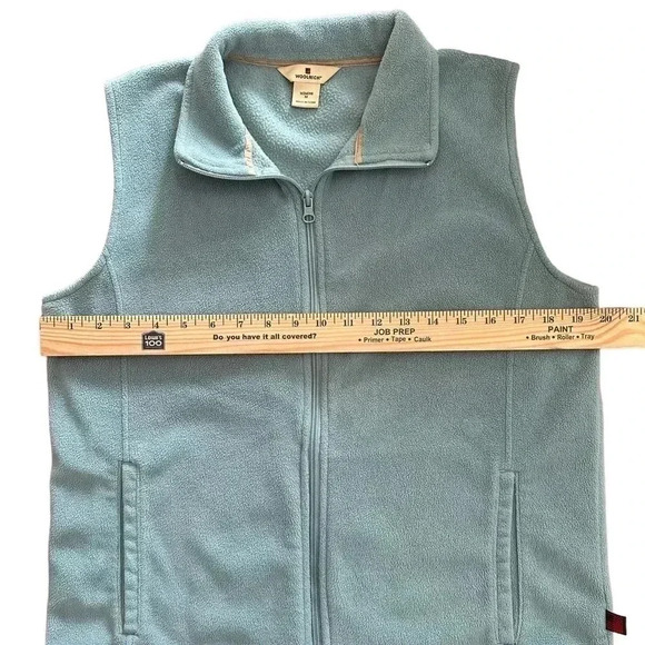 Woolrich Fleece Vest Light Teal Women’s Medium Full Zip Pockets - Picture 7 of 7